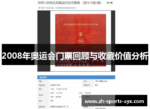 2008年奥运会门票回顾与收藏价值分析